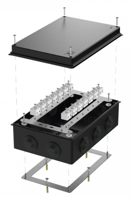 Коробка огнестойкая для о/п Е15-Е120 RAL9005 260х175х90 (40-0330-9005-FR6.0-28) (Промрукав)