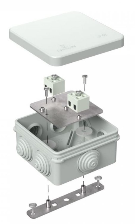 Коробка огнестойкая для о/п Е15-Е120 RAL7035 80х80х40 (40-0210-7035-FR2.5-4) (Промрукав)
