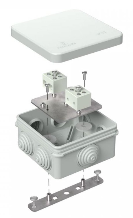 Коробка огнестойкая для о/п Е15-Е120 RAL7035 80х80х40 (40-0210-7035-FR6.0-4) (Промрукав)