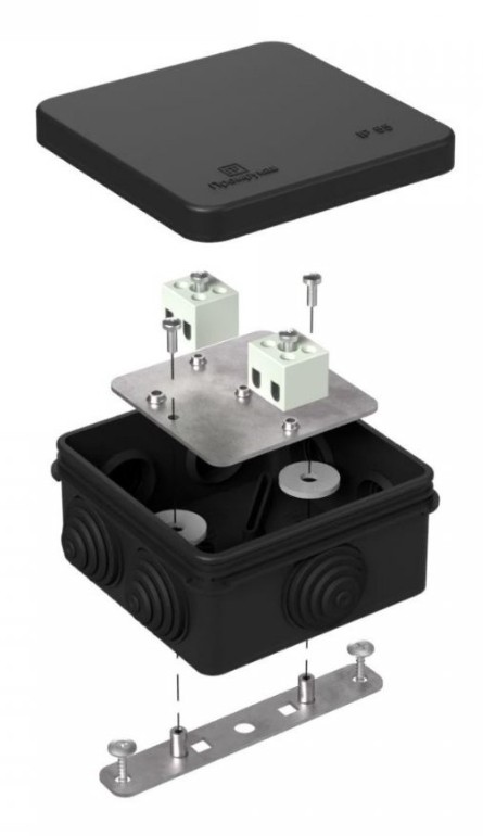 Коробка огнестойкая для о/п Е15-Е120 RAL9005 80х80х40 (40-0210-9005-FR1.5-4) (Промрукав)