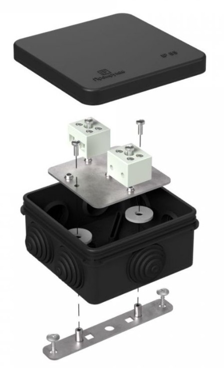 Коробка огнестойкая для о/п Е15-Е120 RAL9005 80х80х40 (40-0210-9005-FR6.0-4) (Промрукав)