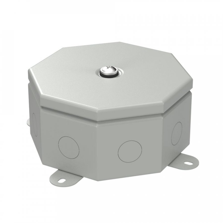Коробка металлическая Октагон серая 130х130х63 (70-0100-7035) (Промрукав)