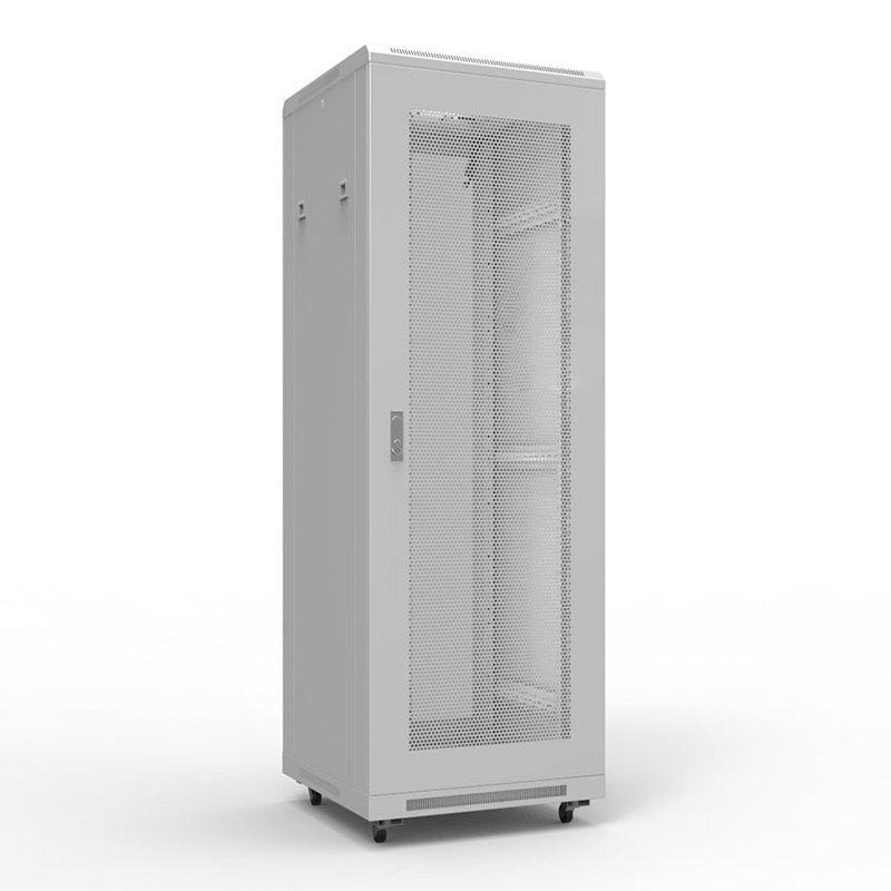 Шкаф напольный 19" 42U 800х800мм, передняя и задняя дверь перфорация, RAL 7035 REXANT (04-2335), шкаф телекоммуникационный 19" напольный 42U