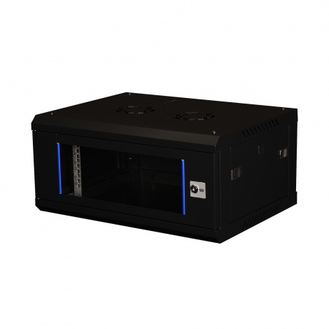 DR-630001, шкаф телекоммуникационный 19" настенный, дверь стекло, 4U