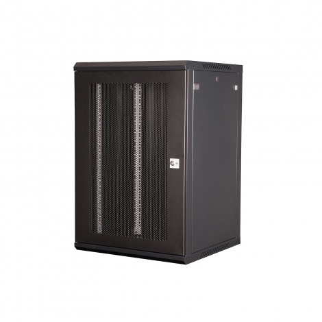 DR-655101, шкаф телекоммуникационный 19" настенный, дверь перфорированная, 18U