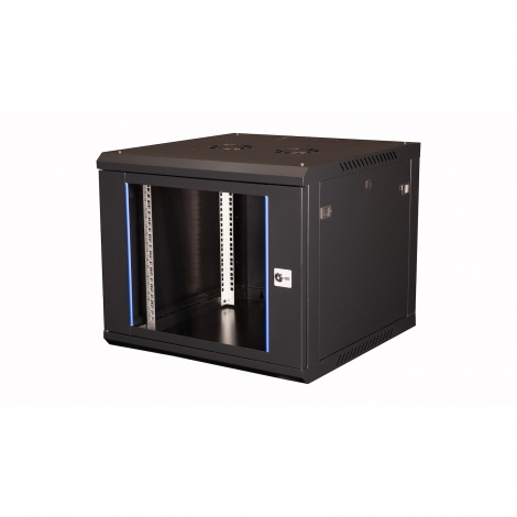 DR-632101, шкаф телекоммуникационный 19" настенный, дверь стекло, 9U