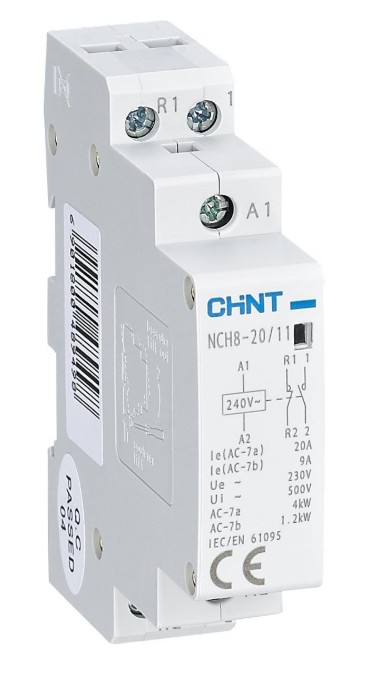 Контактор модульный NCH8-20/11 20А 1НЗ+1НО AC 220/230В 50Гц (R) CHINT (256052), контактор модульный