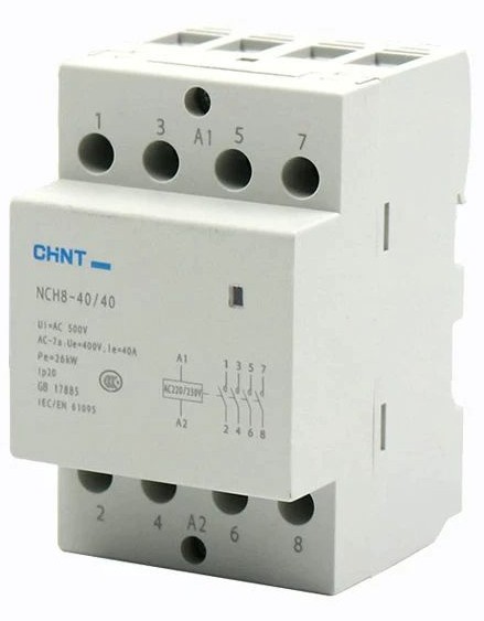 Контактор модульный NCH8-40/40 40А 4НО AC 220/230В 50Гц (R) CHINT (256099), контактор модульный