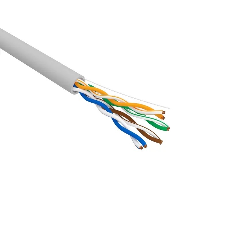 U/UTP, CAT 5e, PVC, 4PR, 24AWG, INDOOR, SOLID, серый, РФ REXANT (01-0043-R), кабель «витая пара» (LAN) для структурированных систем связи