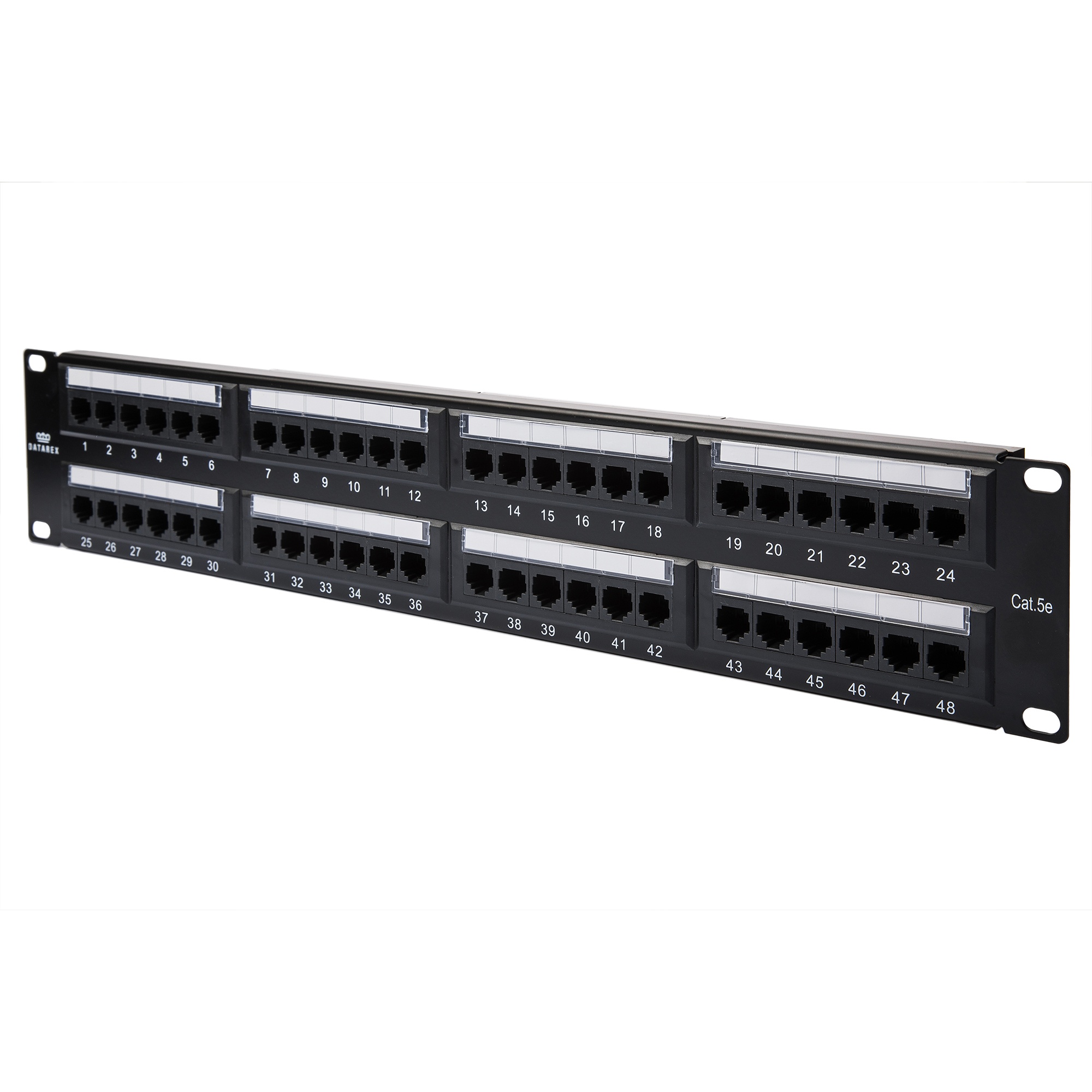 Коммутационная панель кат.5е, UTP, 19", 2U, 48xRJ45, 568A/В, с организатором, черный (DR-405100)