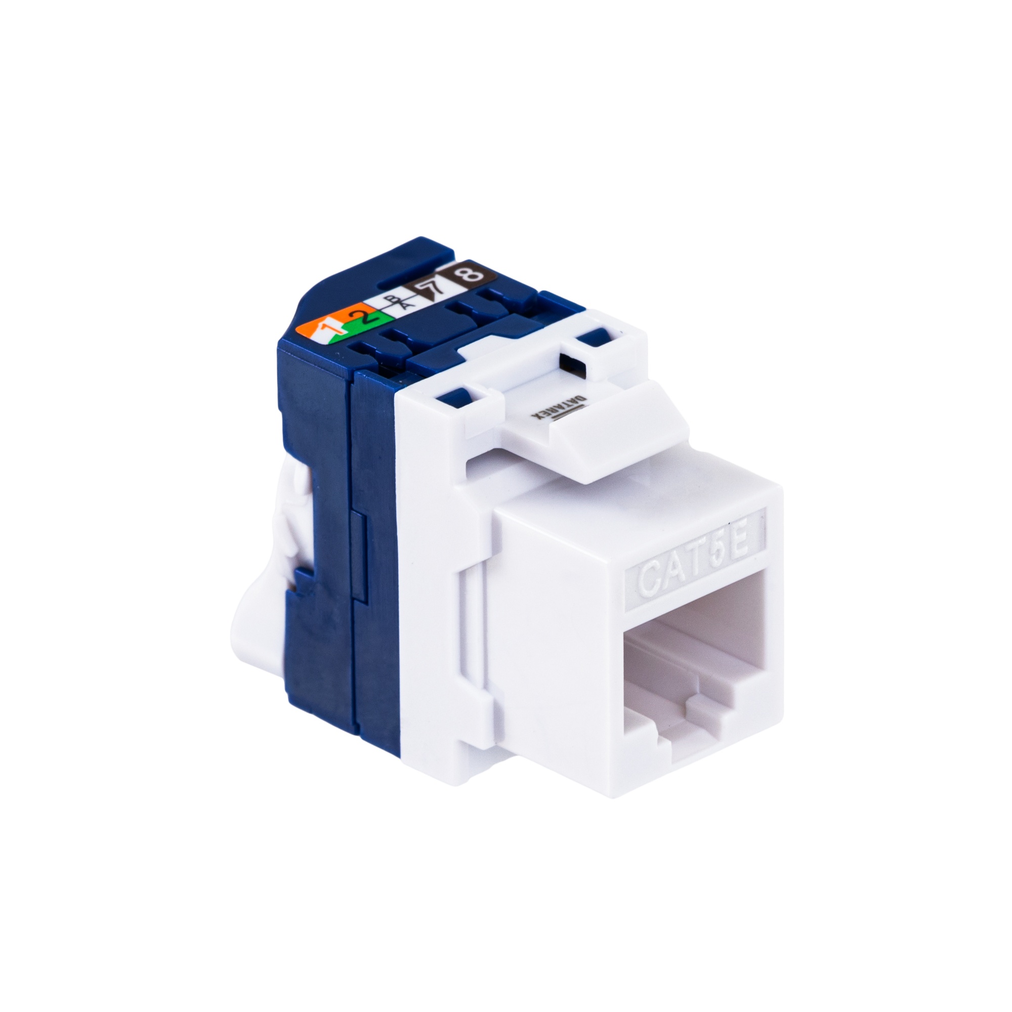 Модуль Keystone кат.5e, UTP, 1xRJ45, T568A/B, без инструм., белый (DR-510020)