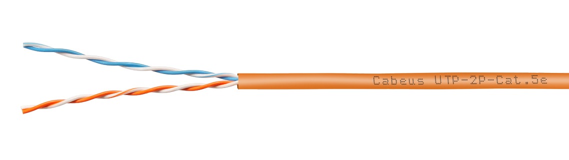 UTP-2P-Cat.5e-SOLID-LSZH-OR-500 (12216c), кабель «витая пара» (LAN) для структурированных систем связи