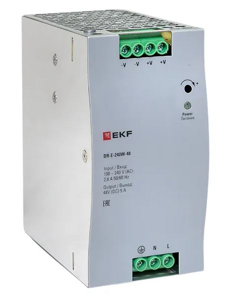 DR-E-240W-48, блок питания на дин рейку 240Вт