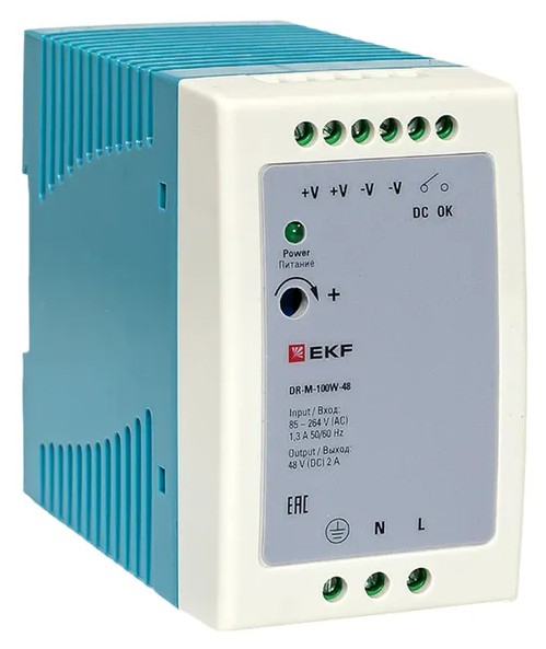 DR-M-100W-48, блок питания на дин рейку 100Вт
