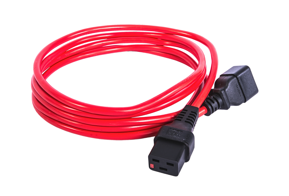 R-16-Cord-C19-C20-3-Red, шнур питания с заземлением