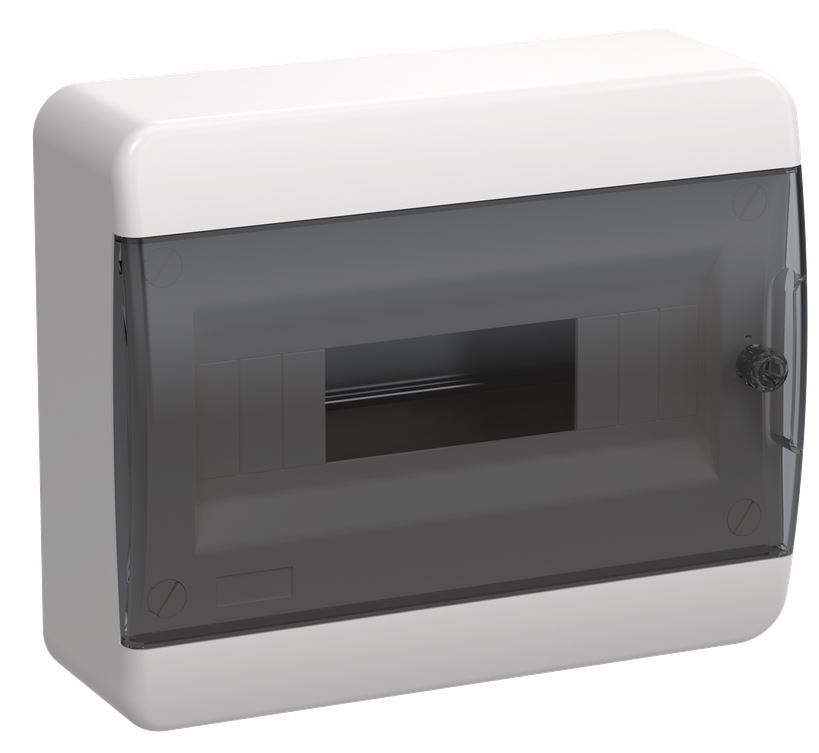 Корпус пластиковый TEKFOR ЩРН-П-12 IP41 черная прозрачная дверь (TF5-KP12-N-12-41-K01-K03)