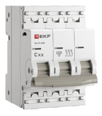 ВА 47-63N 3P 50А (C) 4,5 кА PROXIMA (M634350C), автоматический выключатель