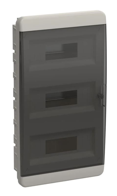 Корпус пластиковый встраиваемый TEKFOR ЩРВ-П-36 IP41 черная прозрачная дверь (TF5-KP12-V-36-41-K01-K03)