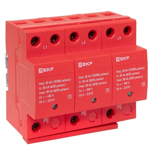 Limp 25kA (10/350μs) 3P класс 1 (spd-t1-3p), устройство защиты от импульсных перенапряжений