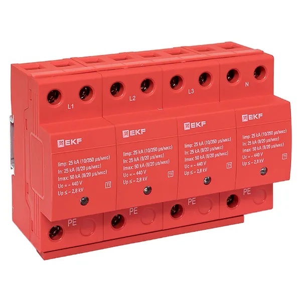 Limp 25kA (10/350μs) 4P класс 1 (spd-t1-4p), устройство защиты от импульсных перенапряжений
