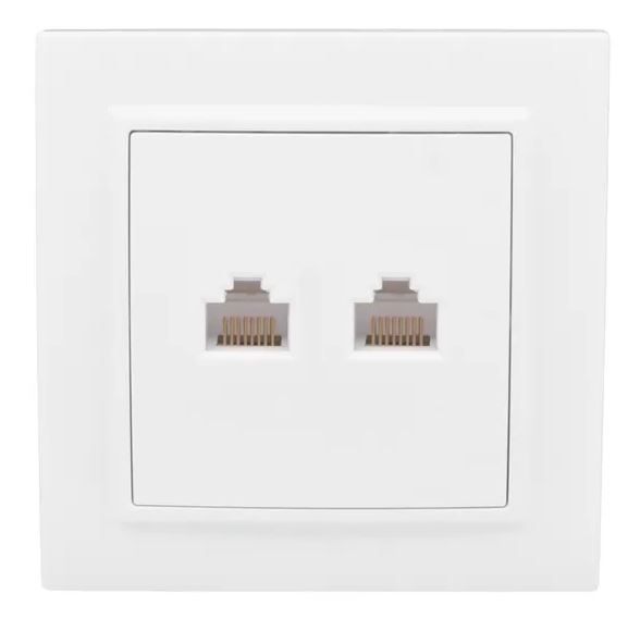 Минск Розетка RJ-45 2-местная СП белая (ERK02-035-10)