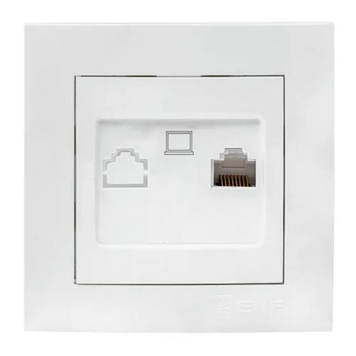 Валенсия Розетка компьютерная RJ-45 1-местная белая (EWK01-035-10)