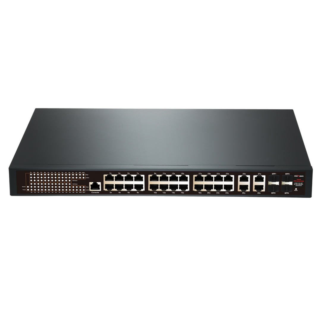 PND-M24GP-4G4F (400W), коммутатор управляемый оптический 28 портовый