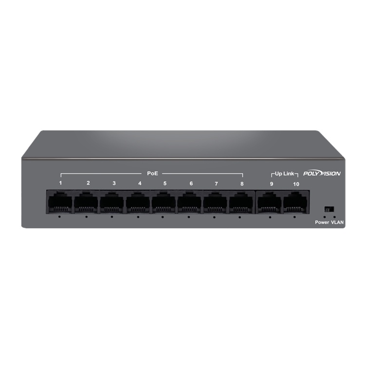 PND-08P-2M (96W), коммутатор 10-портовый с функцией PoE