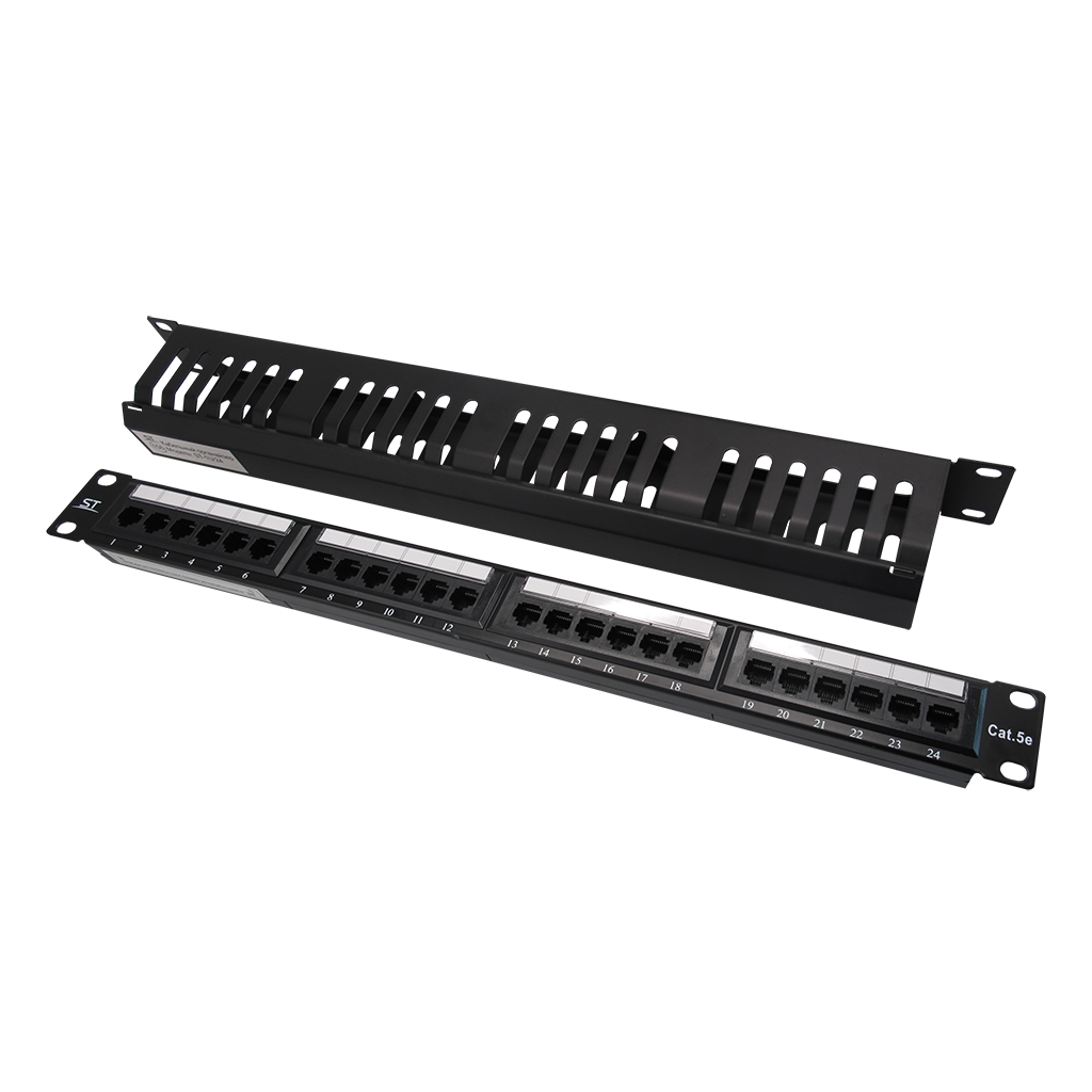 ST-PP24-01+ST-1U/24 (Комплект), патч-панель 19" с кабельным органайзером