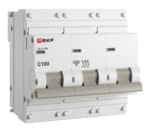 ВА 47-100 3P 100А (C) 10kA PROXIMA (mcb47100-3-100C-pro), автоматический выключатель