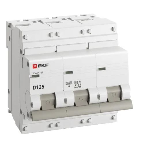ВА 47-100 3P 125А (D) 10kA PROXIMA (mcb47100-3-125D-pro), автоматический выключатель