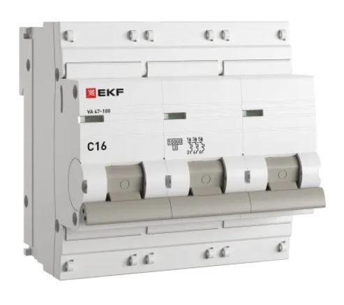 ВА 47-100 3P 16А (C) 10kA PROXIMA (mcb47100-3-16C-pro), автоматический выключатель