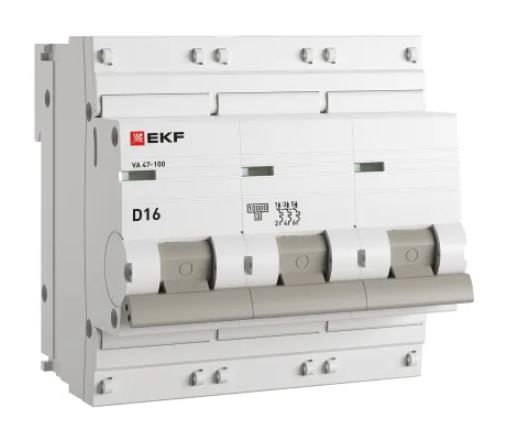 ВА 47-100 3P 16А (D) 10kA PROXIMA (mcb47100-3-16D-pro), автоматический выключатель