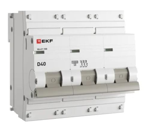 ВА 47-100 3P 40А (D) 10kA PROXIMA (mcb47100-3-40D-pro), автоматический выключатель