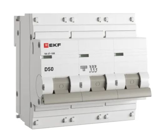 ВА 47-100 3P 50А (D) 10kA PROXIMA (mcb47100-3-50D-pro), автоматический выключатель
