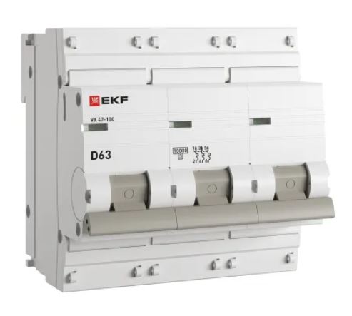 ВА 47-100 3P 63А (D) 10kA PROXIMA (mcb47100-3-63D-pro), автоматический выключатель