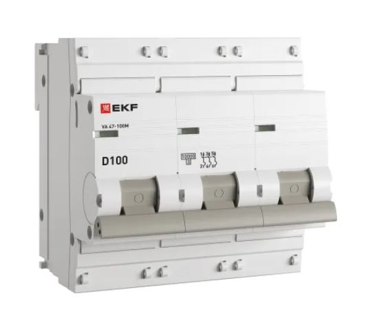ВА 47-100M 3P 100А (D) 10kA PROXIMA (mcb47100m-3-100D-pro), автоматический выключатель