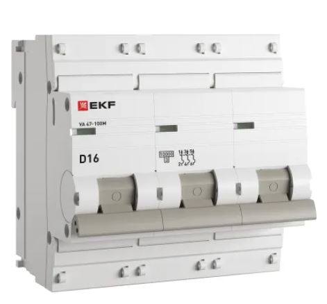 ВА 47-100M 3P 16А (D) 10kA PROXIMA (mcb47100m-3-16D-pro), автоматический выключатель