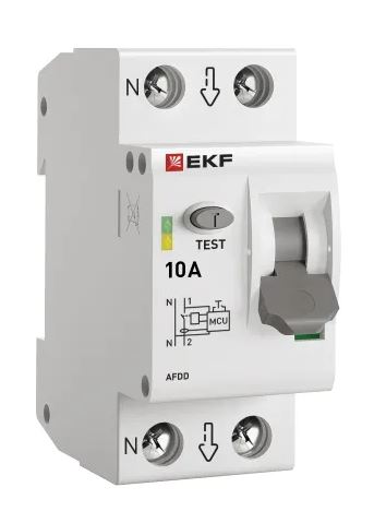 УЗДП 1P+N 10А PROXIMA (afdd-2-10-pro), устройство защиты от дугового пробоя