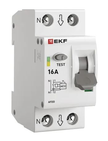 УЗДП 1P+N 16А PROXIMA (afdd-2-16-pro), устройство защиты от дугового пробоя