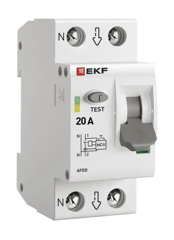 УЗДП 1P+N 20А PROXIMA (afdd-2-20-pro), устройство защиты от дугового пробоя
