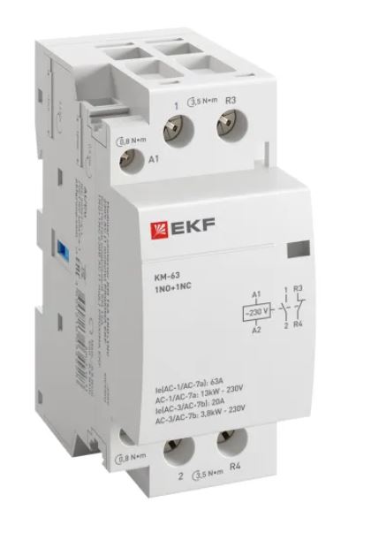 КМ 63А 1NO+1NC 230В АС (2 мод.) PROXIMA (km-2-63-11), модульный контактор
