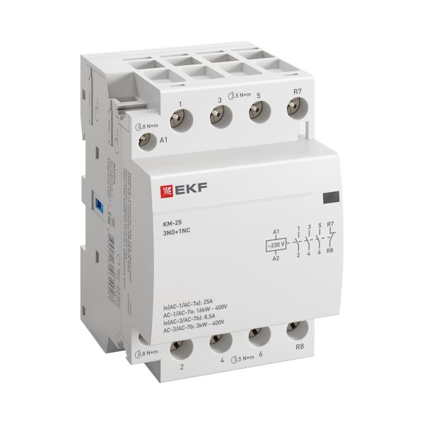 КМ 25А 3NO+1NC 230В АС (3 мод.) PROXIMA (km-3-25-31), контактор модульный
