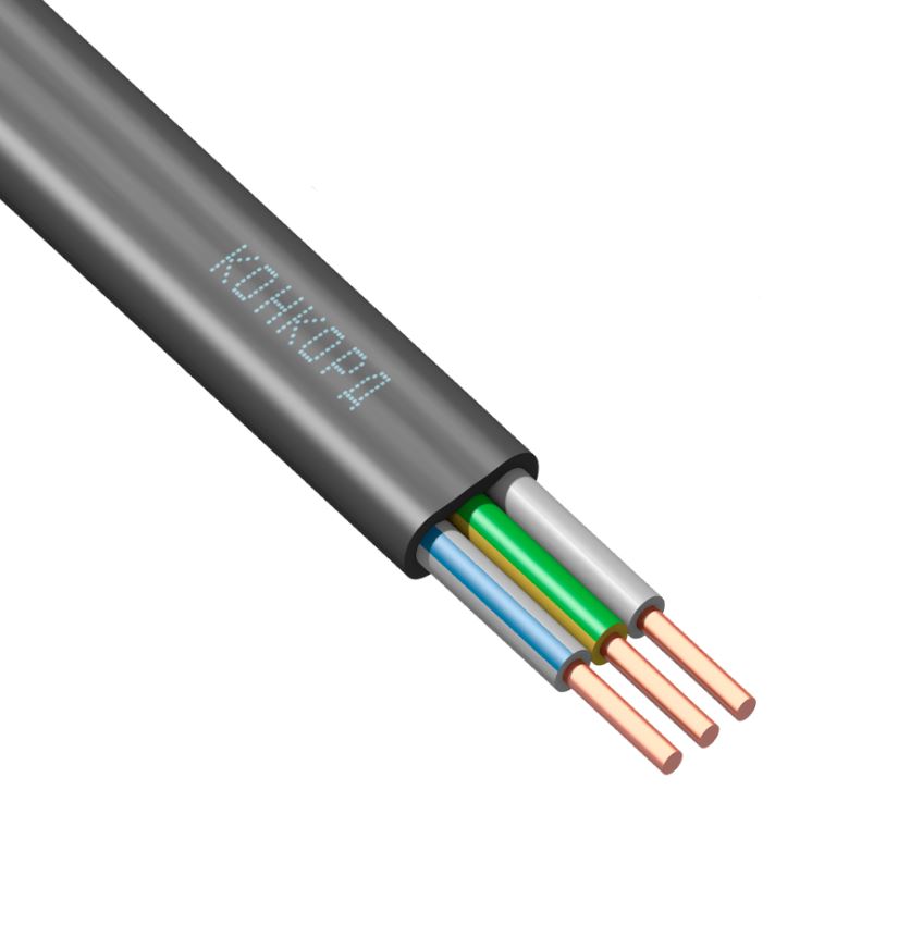 ППГ-Пнг(А)-HF 3х1,5 ОК (N, PE)- 0,66 Конкорд (4883), кабель силовой огнестойкий, не распространяющий горение, с низким дымо- и газовыделением