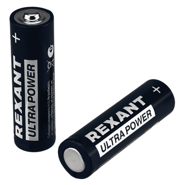 Батарейка алкалиновая ультра AA/LR6 пальчиковая 1,5В REXANT (39-1025), элемент питания