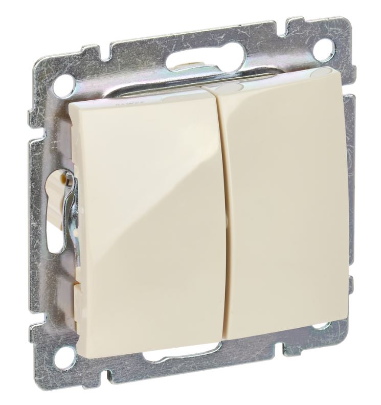 Valena DIY выключатель 2-клавишный, скрытой установки, слоновая кость (695605)