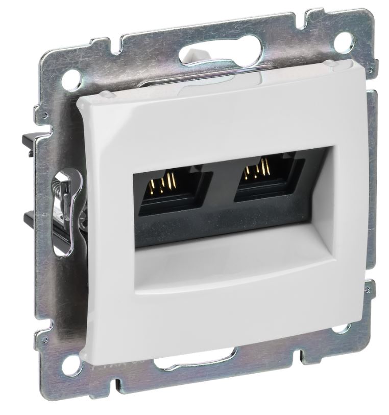 Valena DIY розетка компьютерная 2хRJ45, Cat.5Е UTP, скрытой установки, белый (694292)