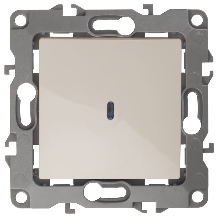 Выключатель 1-кл. с подсветкой IP20 12-1102-02 250В 10АХ слоновая кость ЭРА (Б0014634)