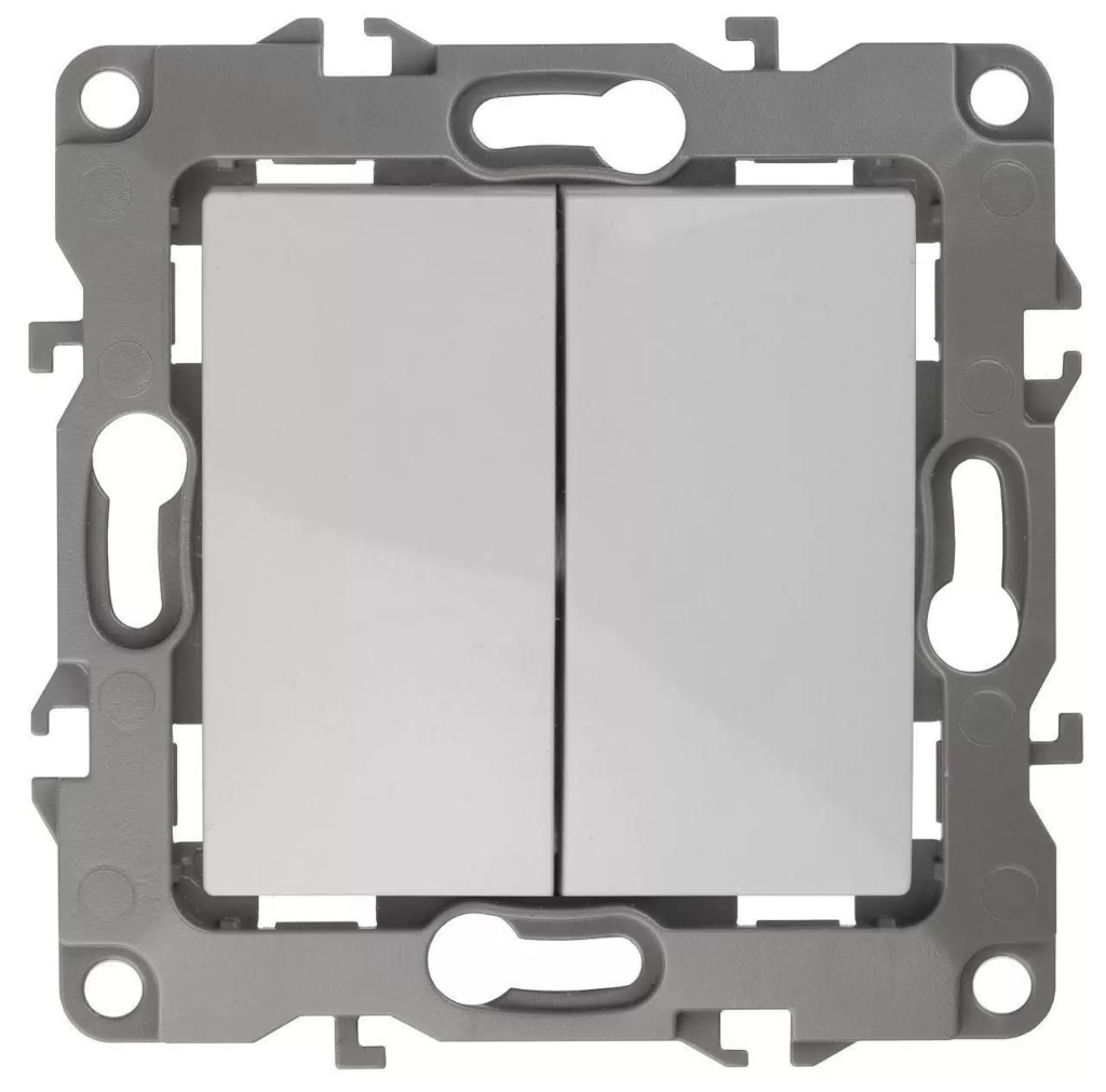 Переключатель двойной IP20 12-1106-01 250В 10АХ белый ЭРА (Б0014663)