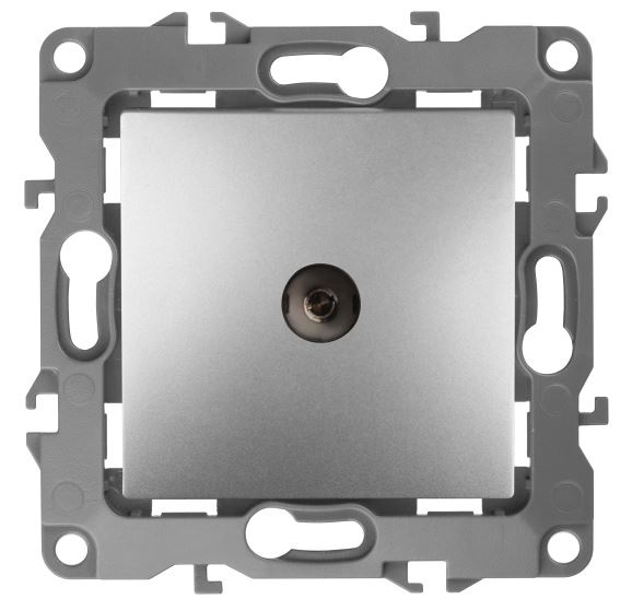 Розетка TV одиночная 12-3101-03 IP20 алюминий ЭРА (Б0014707)